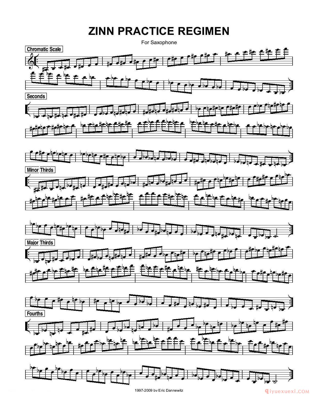 萨克斯谱【ZinnRegimenSax2009练习曲 1-35】完整版