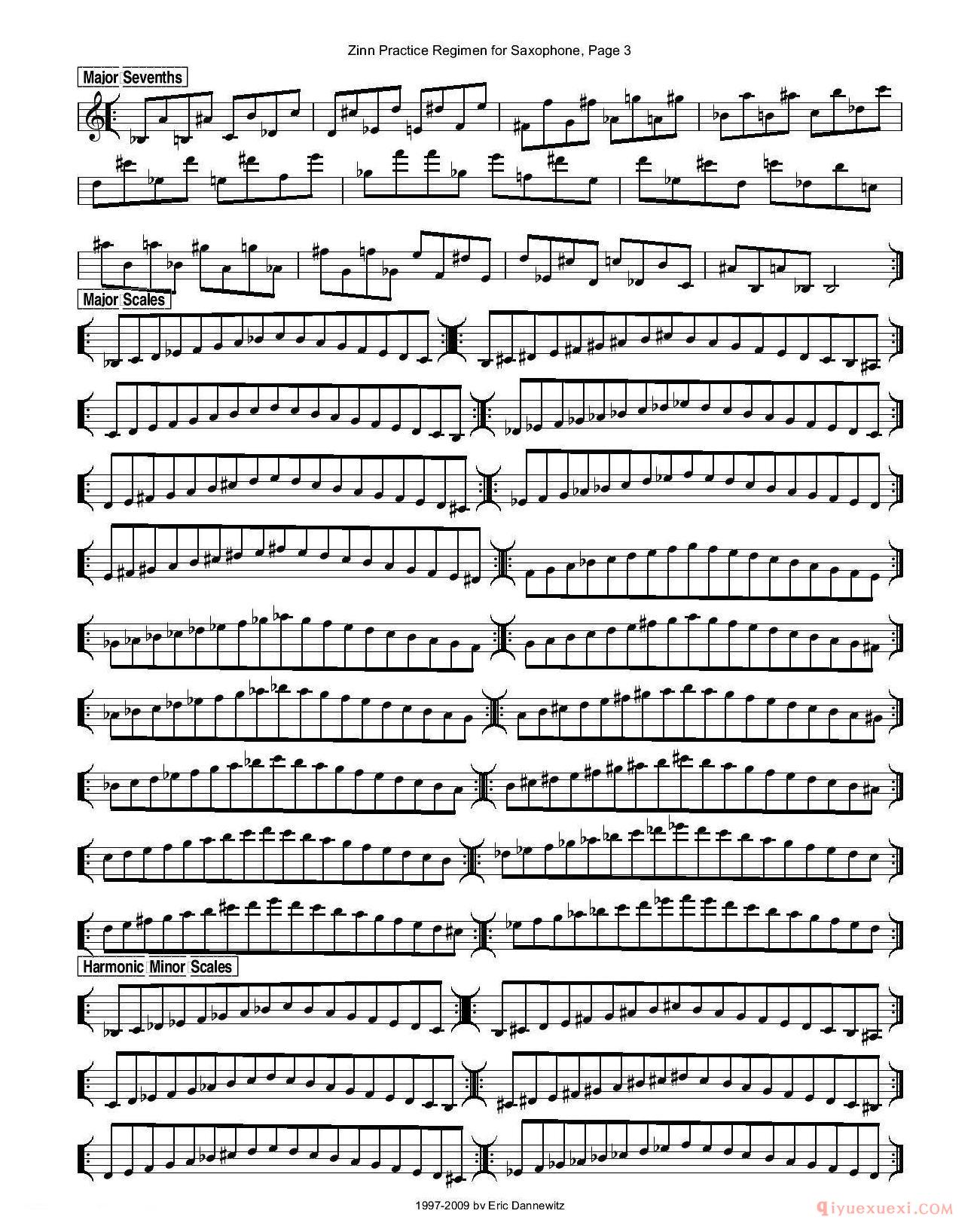 萨克斯谱【ZinnRegimenSax2009练习曲 1-35】完整版