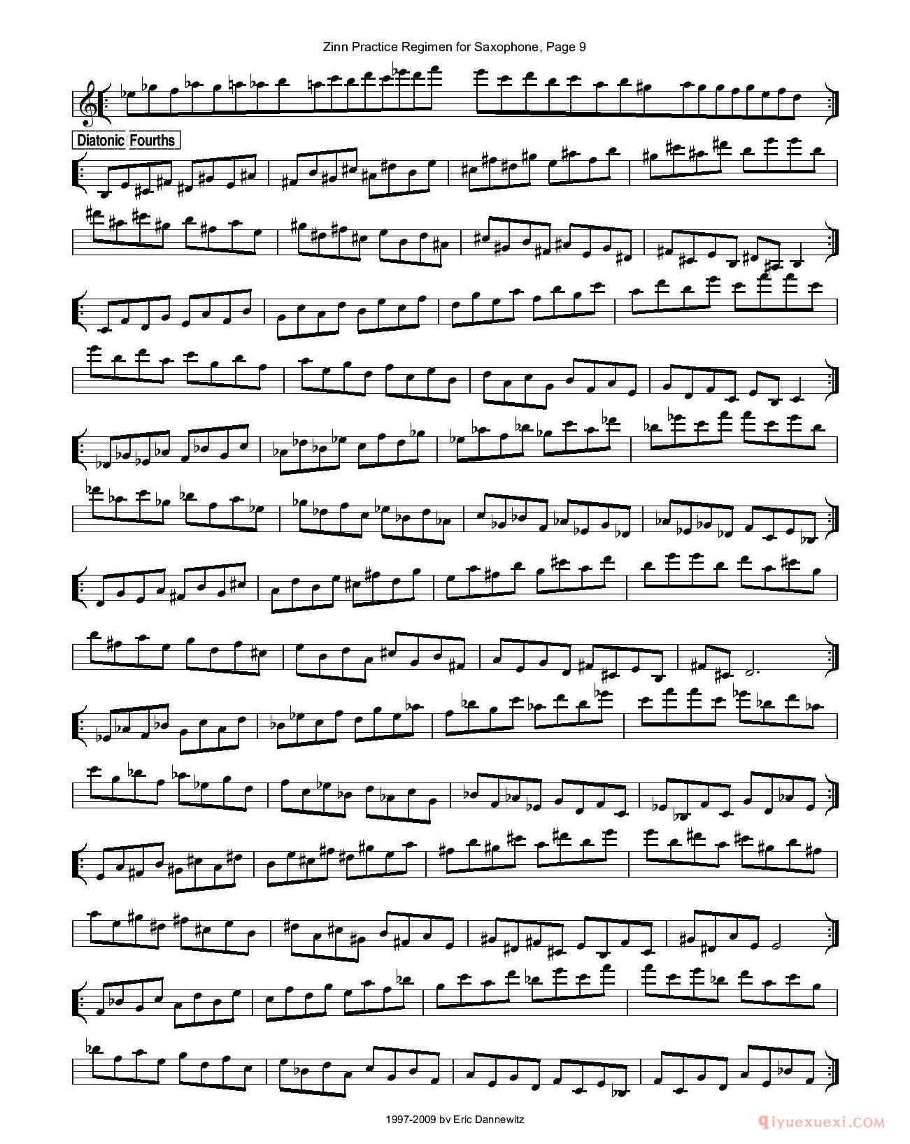 萨克斯谱【ZinnRegimenSax2009练习曲 1-35】完整版