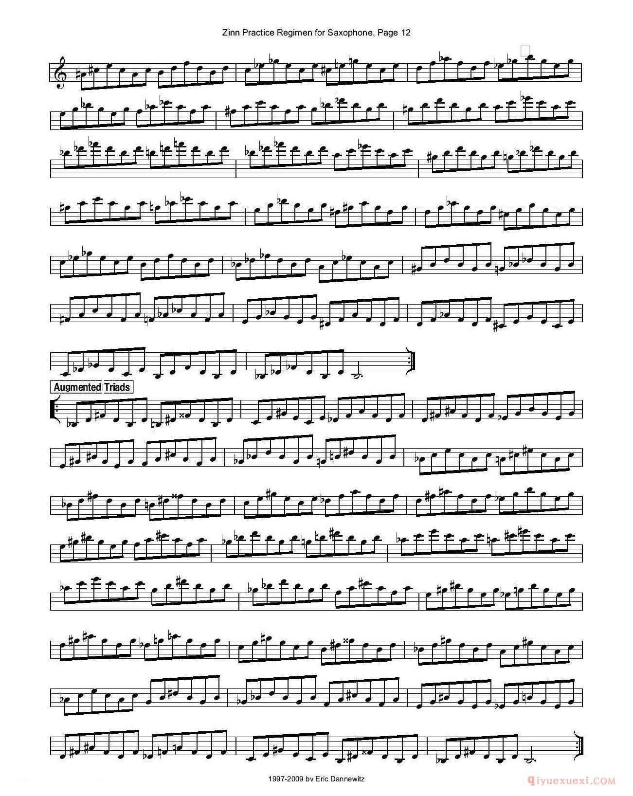 萨克斯谱【ZinnRegimenSax2009练习曲 1-35】完整版