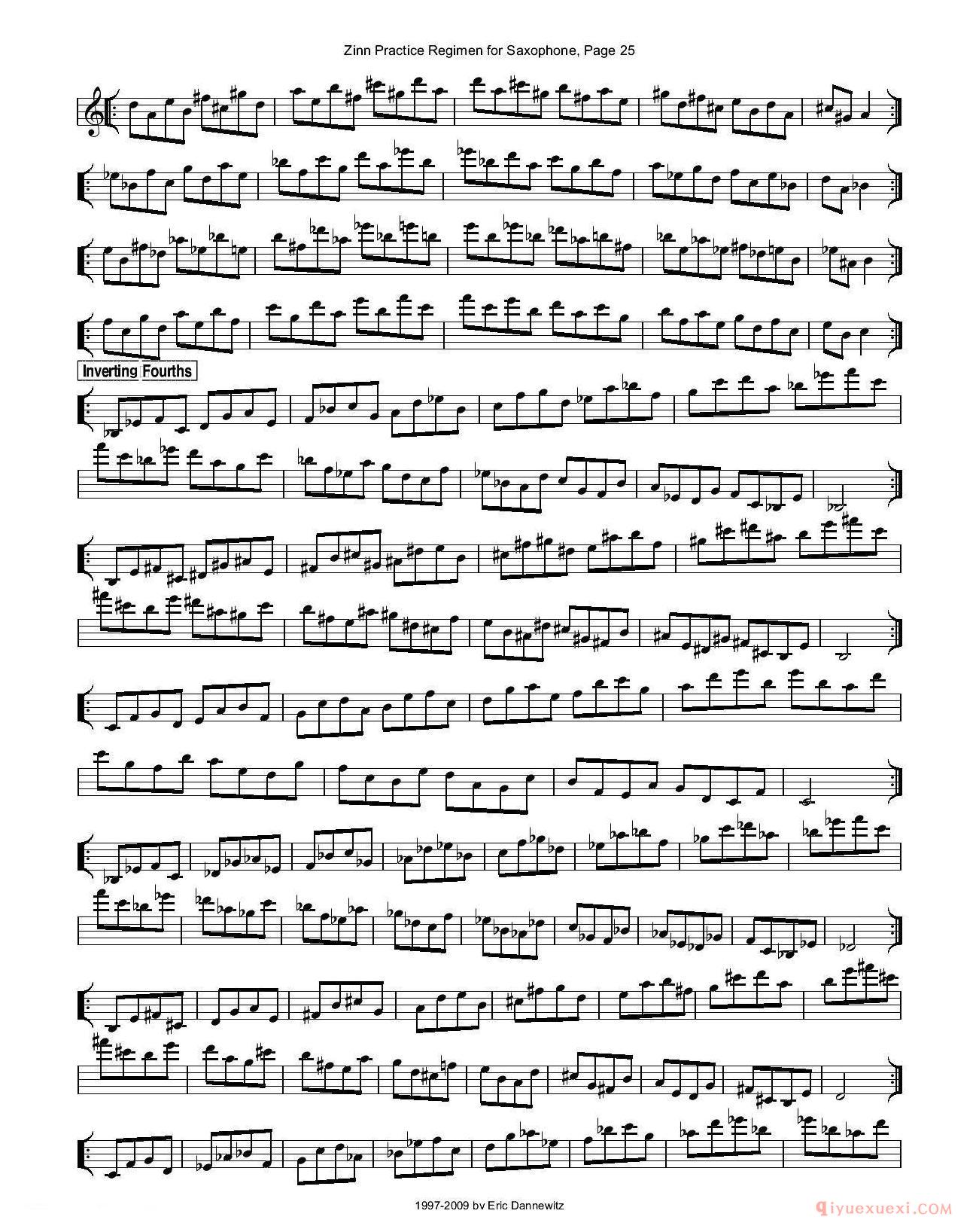 萨克斯谱【ZinnRegimenSax2009练习曲 1-35】完整版