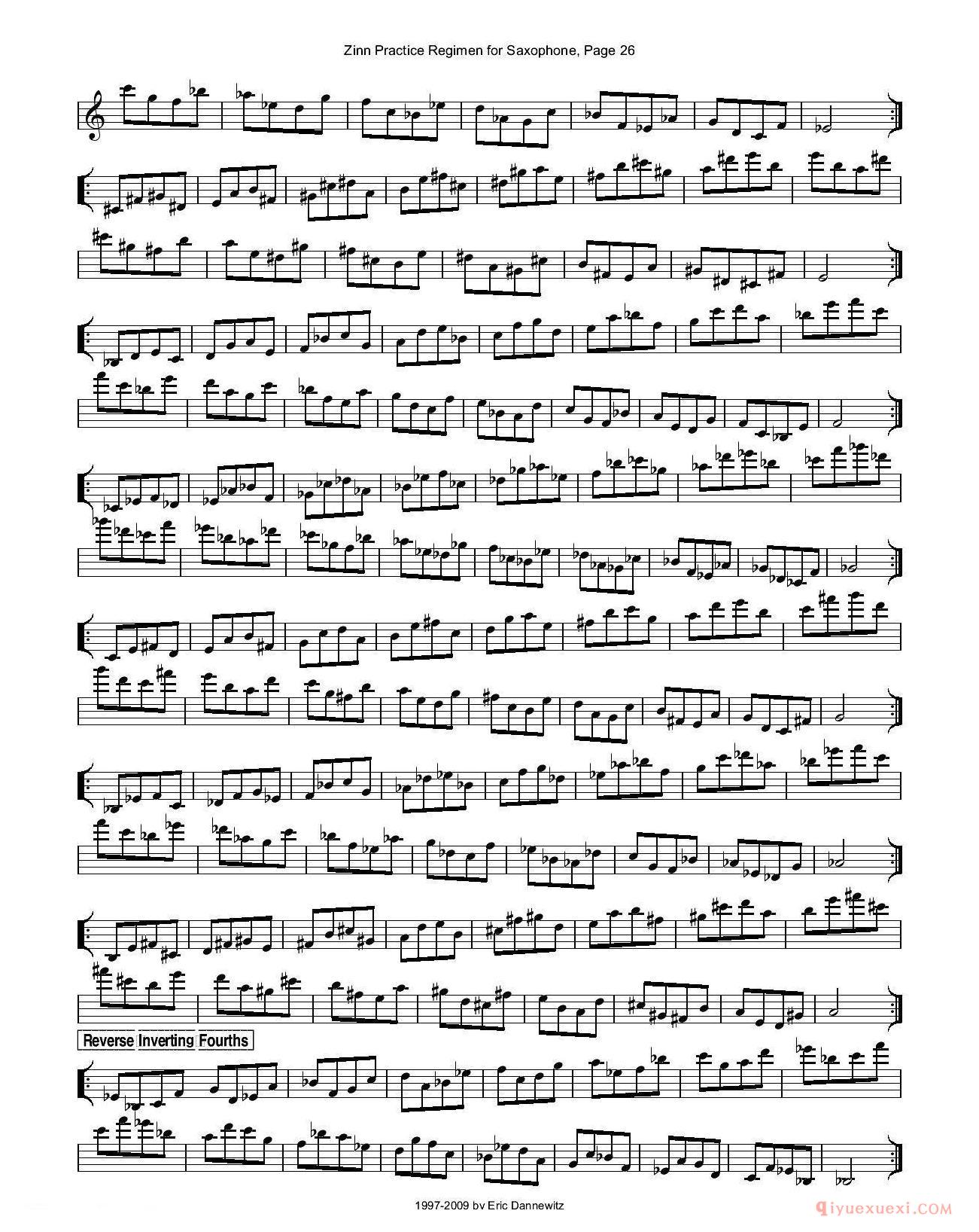萨克斯谱【ZinnRegimenSax2009练习曲 1-35】完整版