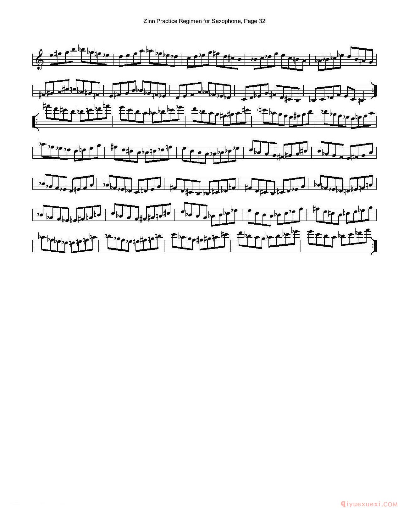 萨克斯谱【ZinnRegimenSax2009练习曲 1-35】完整版