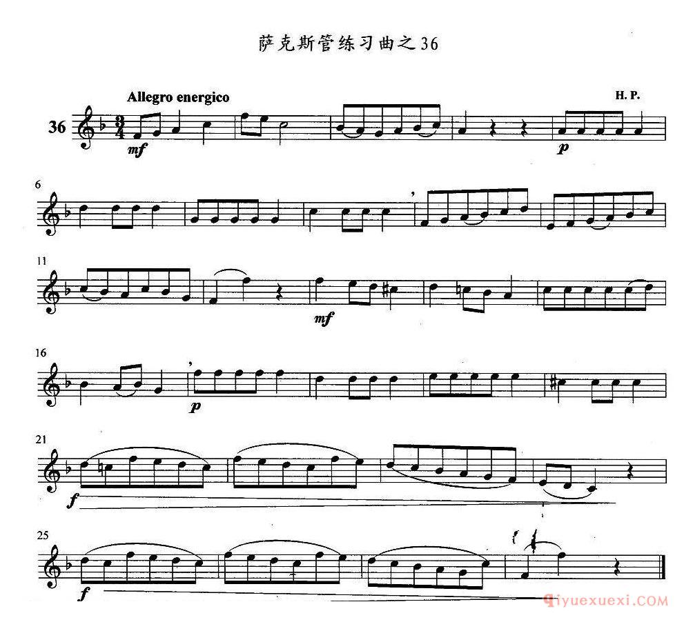 萨克斯管练习曲谱精选