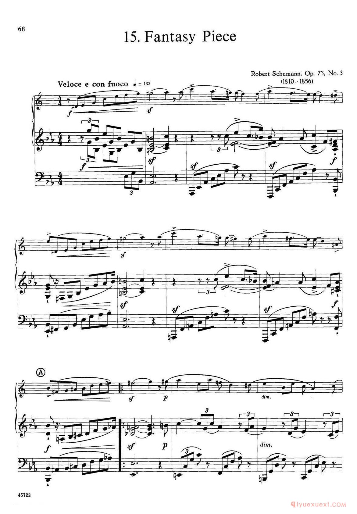 15首古典萨克斯独奏曲《15、Fantasy Piece》中音萨克斯+钢琴伴奏