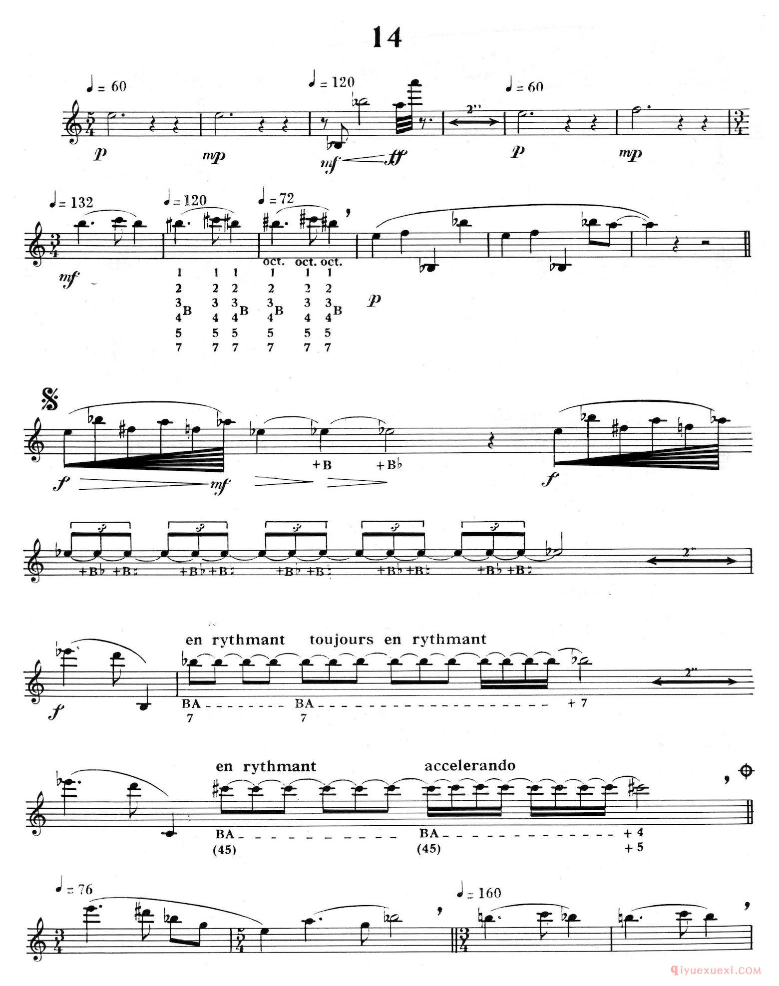 萨克斯谱《15首现代派练习曲》完整版五线谱