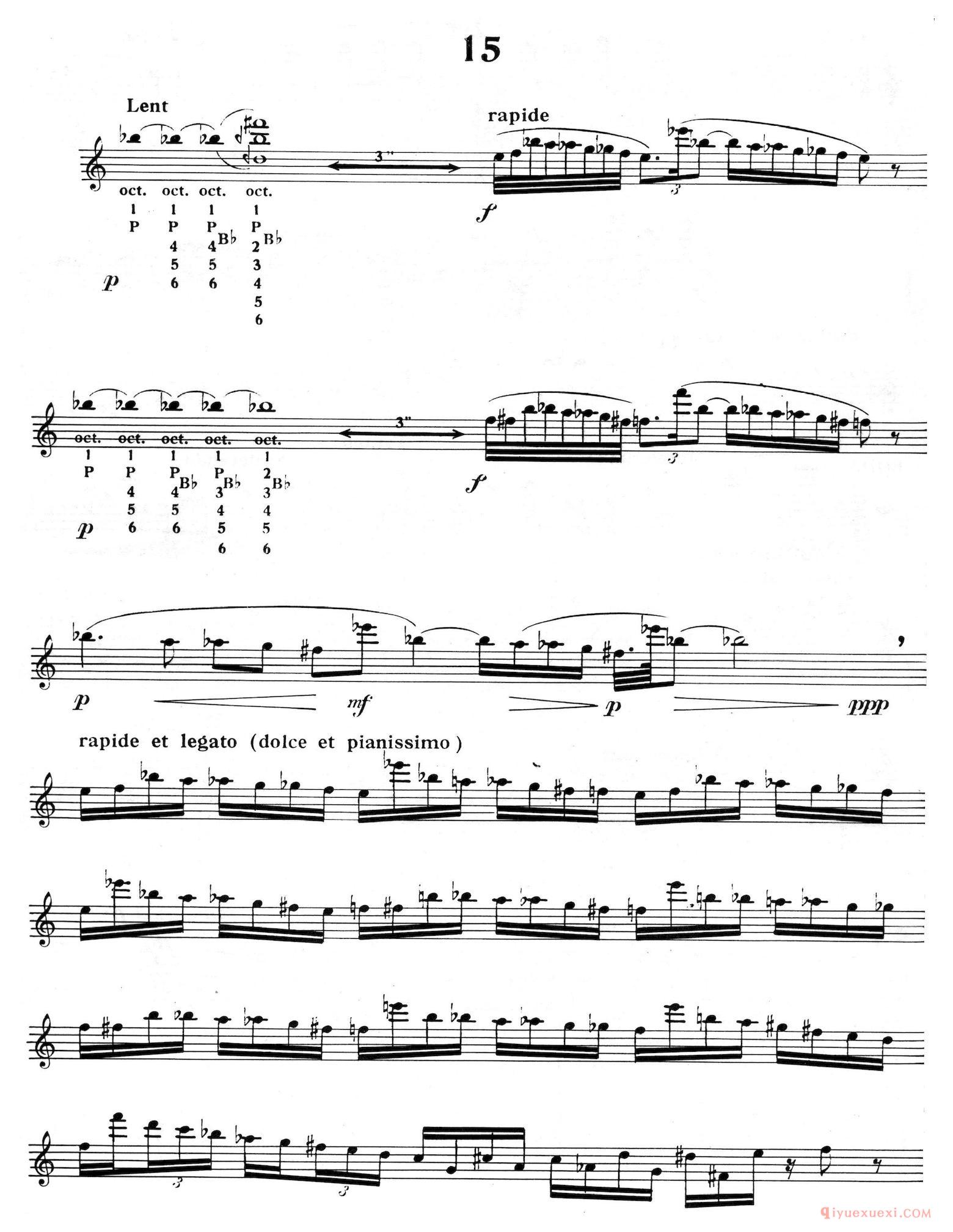 萨克斯谱《15首现代派练习曲》完整版五线谱