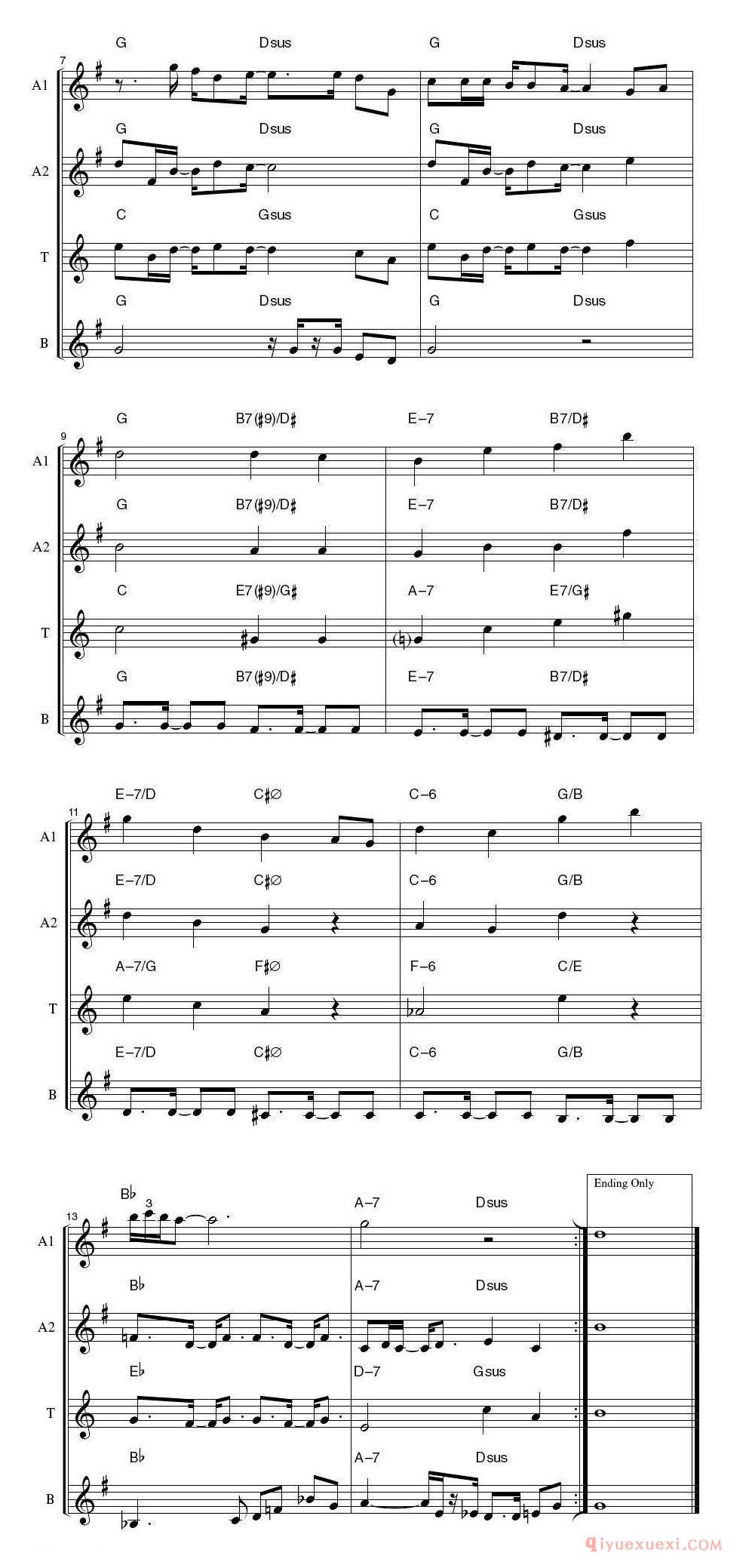 萨克斯谱《29th Street Saxophone Quartet - Time curtain 四重奏》五线谱