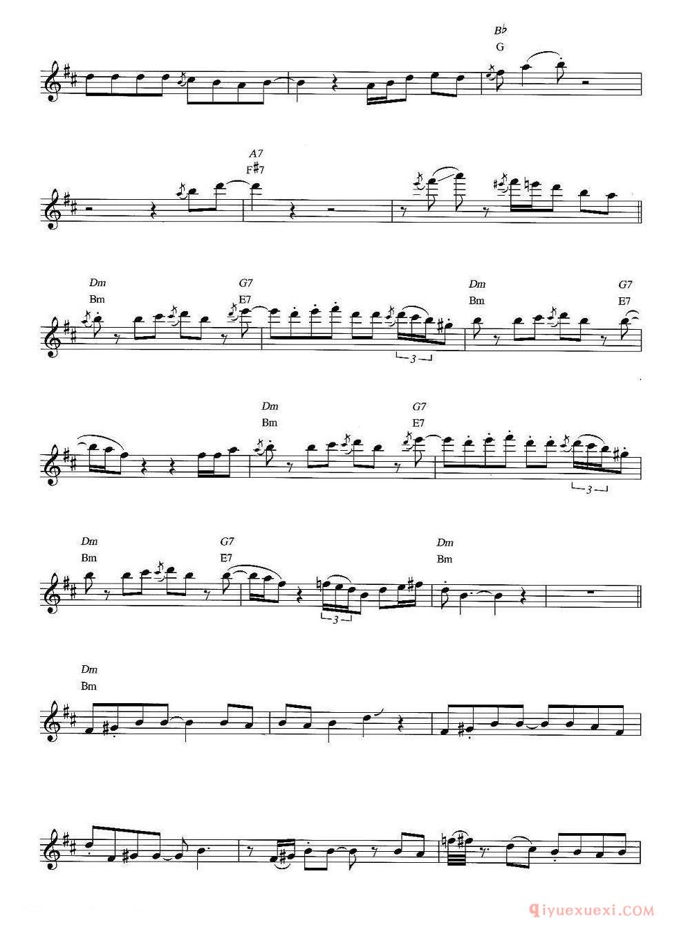 萨克斯谱《Saxman》五线谱
