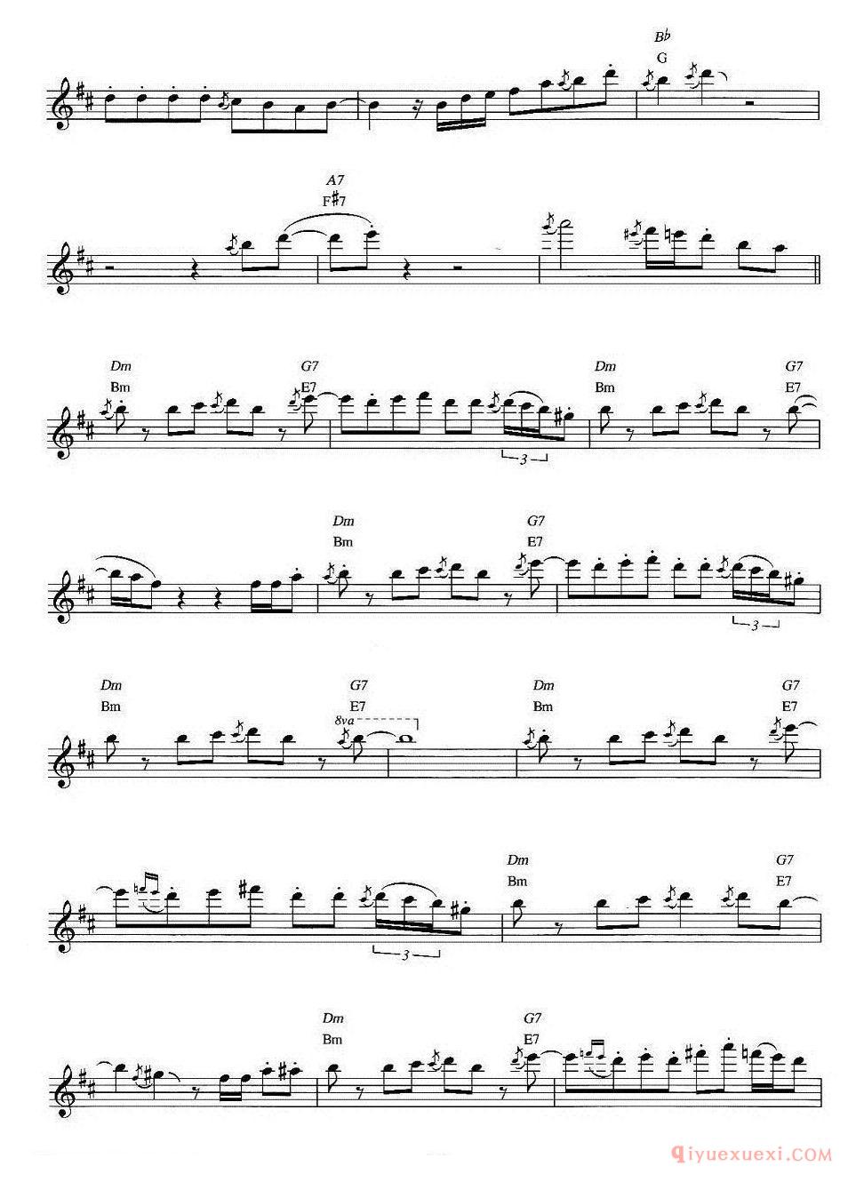 萨克斯谱《Saxman》五线谱