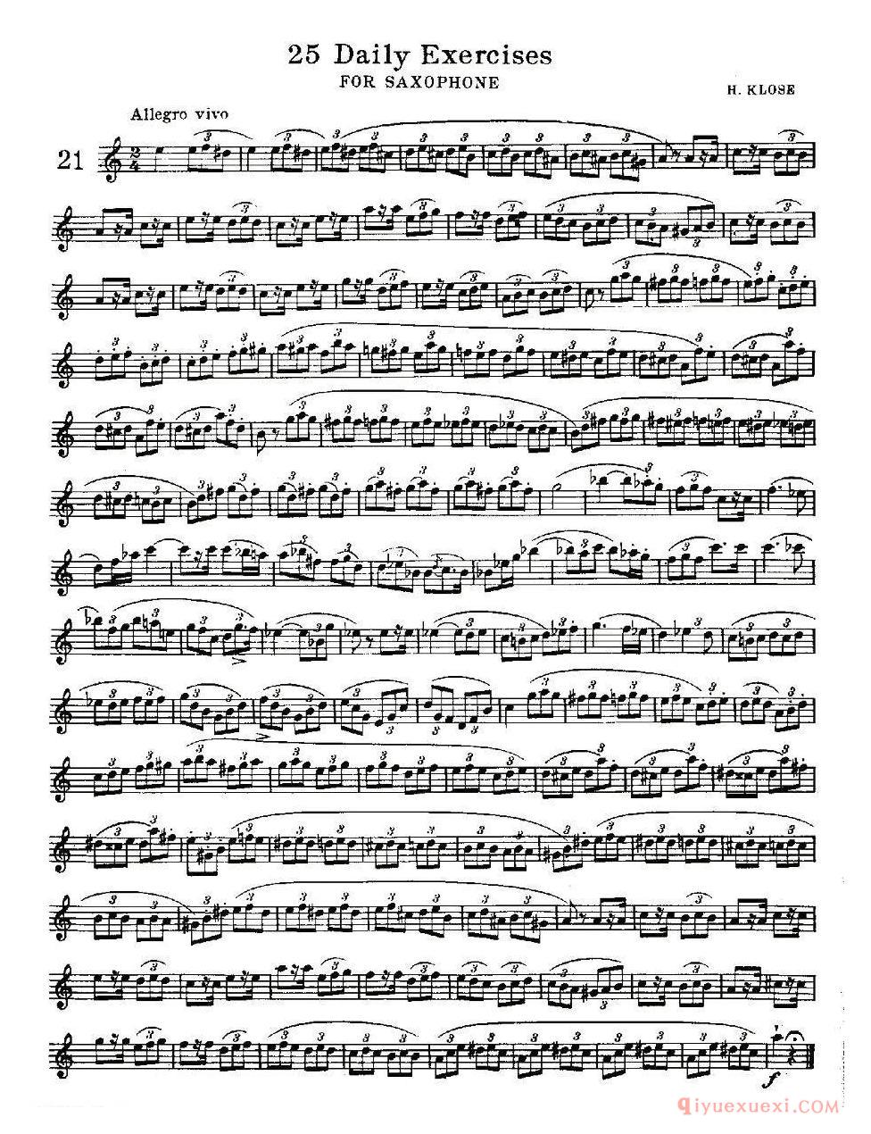 萨克斯谱《25 Daily Exercises》五线谱