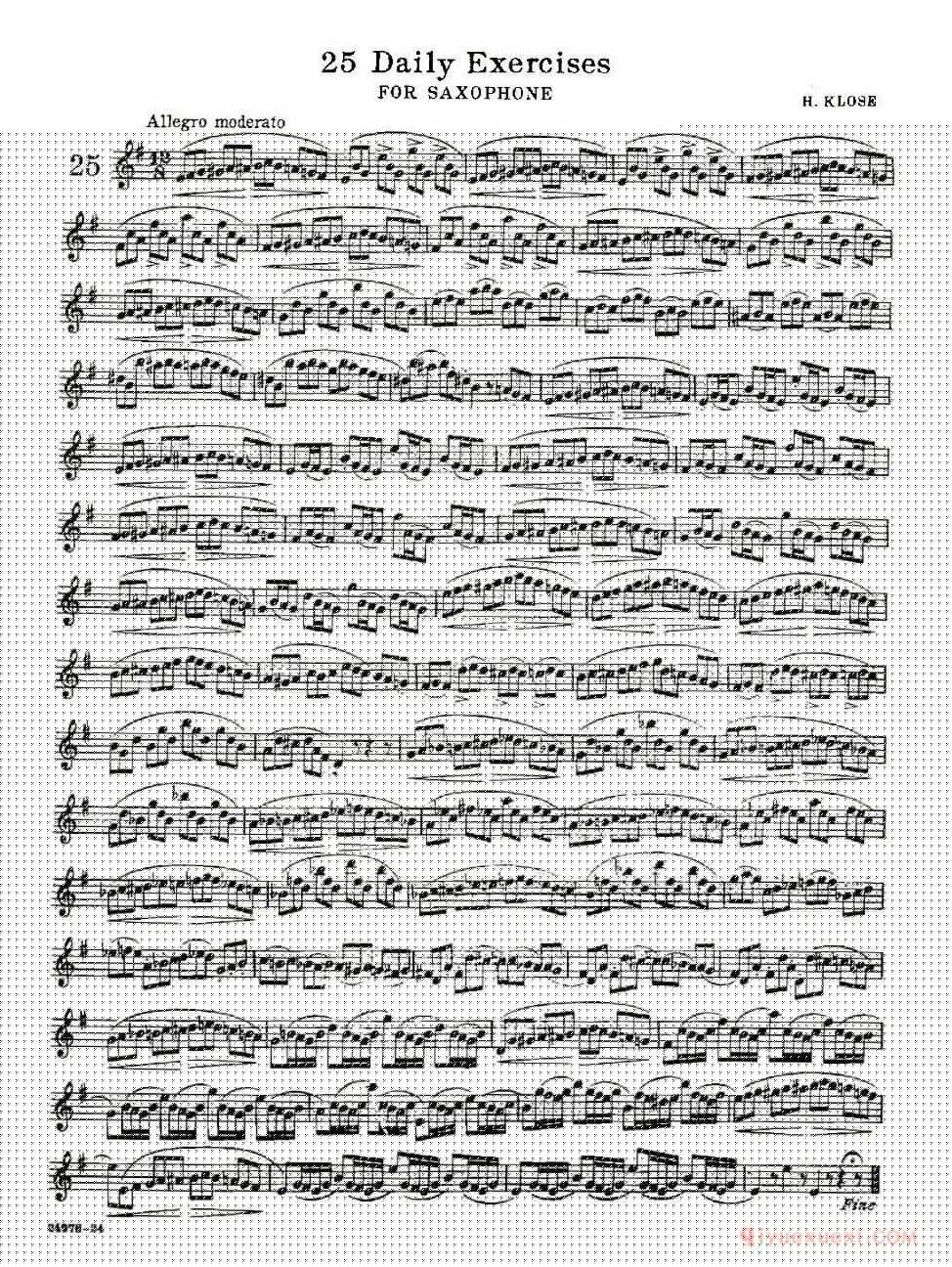 萨克斯谱《25 Daily Exercises》五线谱