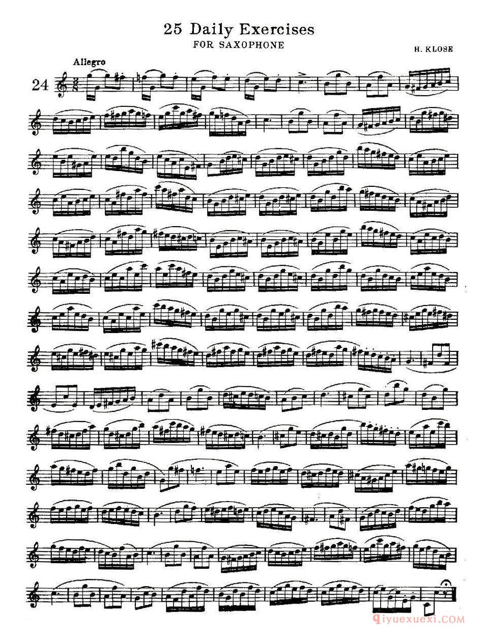 萨克斯谱《25 Daily Exercises》五线谱