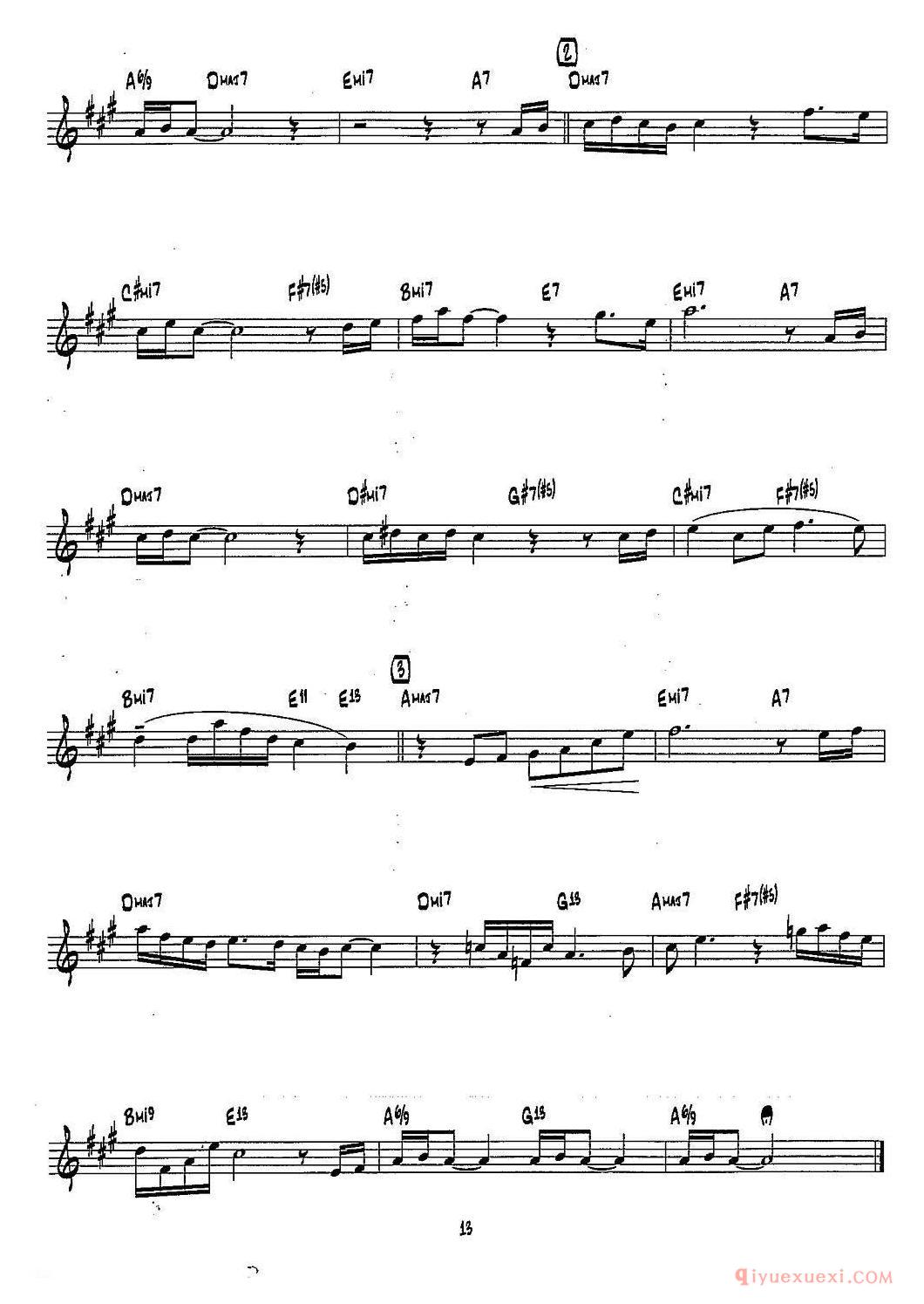 萨克斯谱《BALLAD 15首爵士练习曲之》五线谱