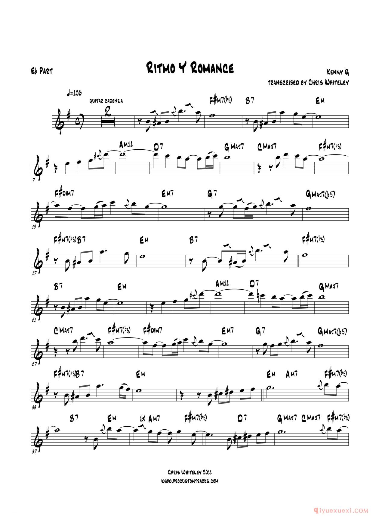 萨克斯谱[Ritmo Y Romanc/Eb Part]五线谱