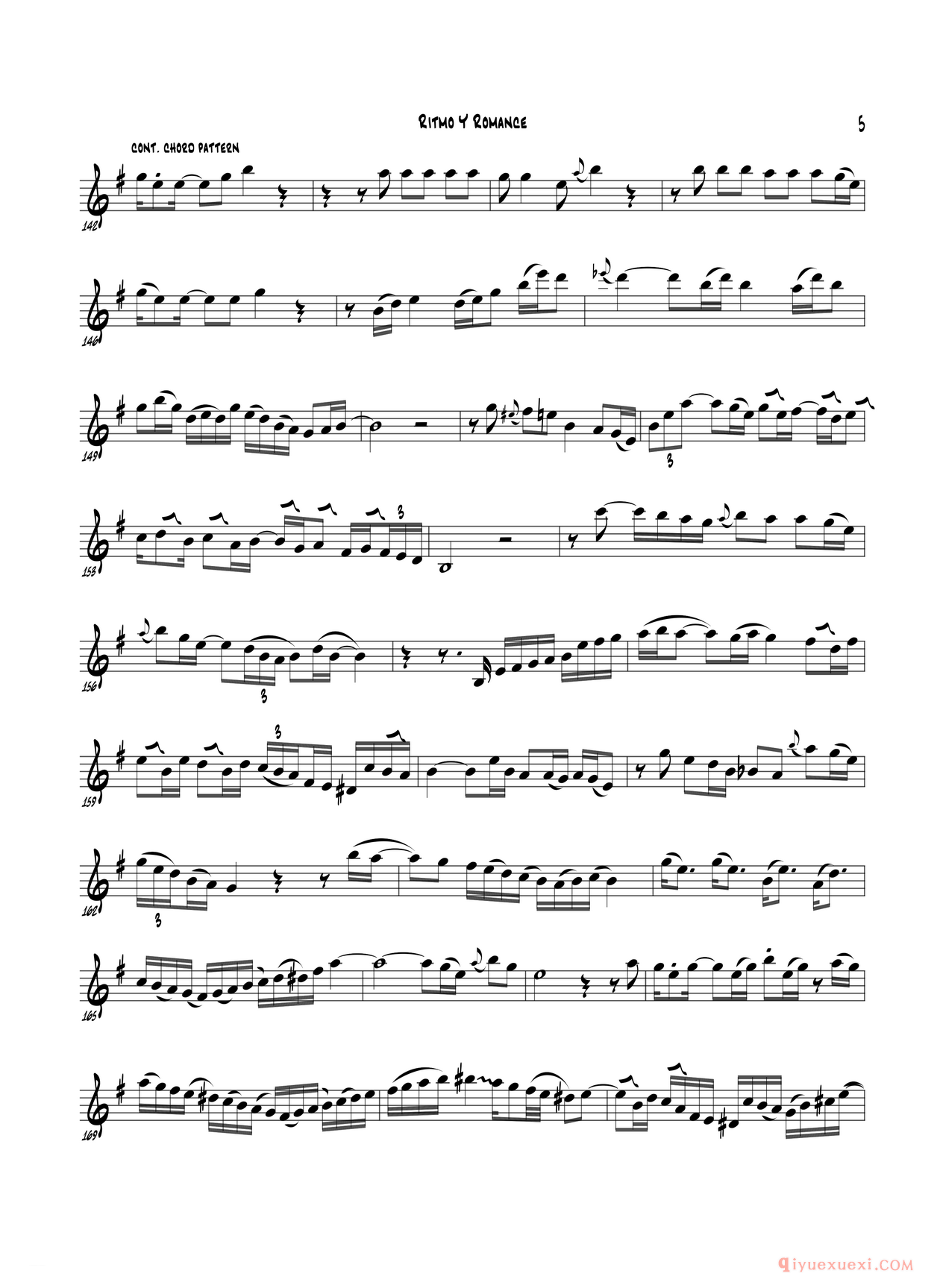 萨克斯谱[Ritmo Y Romanc/Eb Part]五线谱