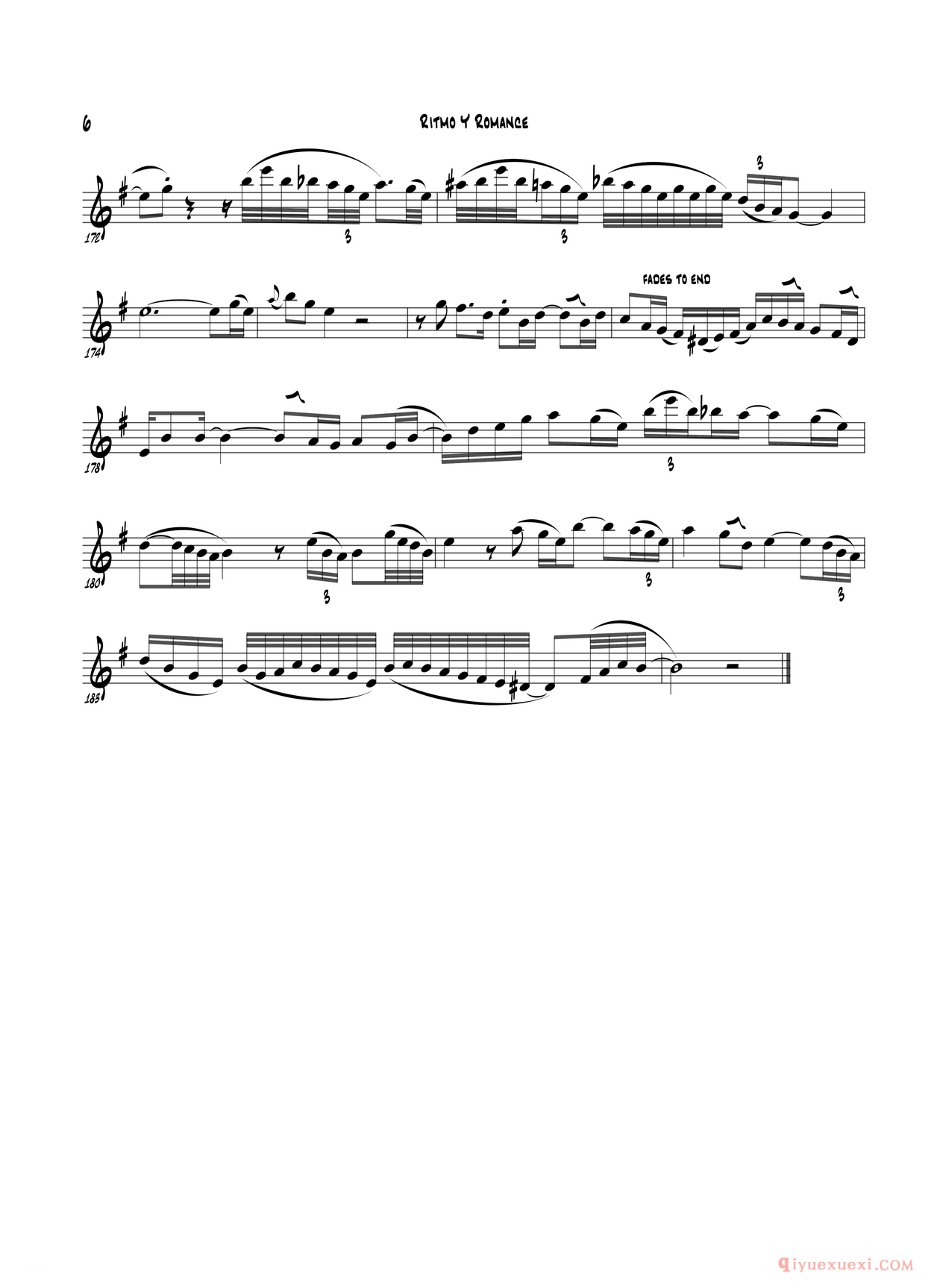 萨克斯谱[Ritmo Y Romanc/Eb Part]五线谱