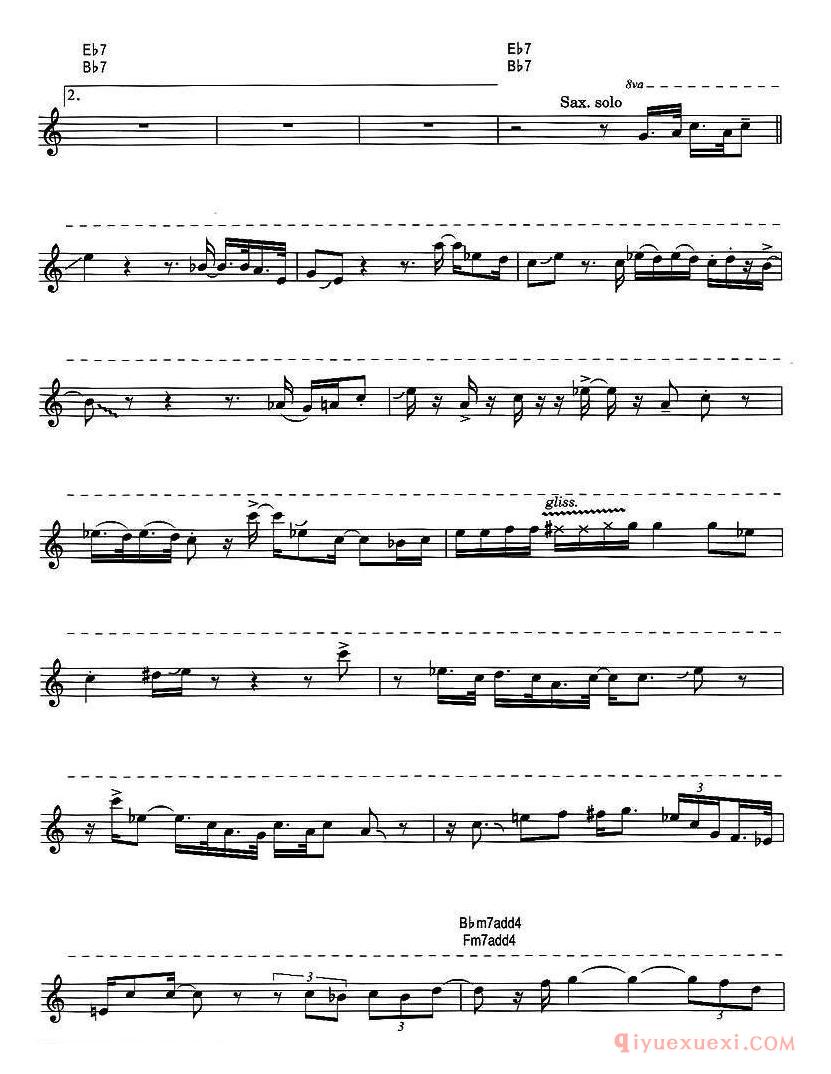 萨克斯谱《pick up the pieces》五线谱