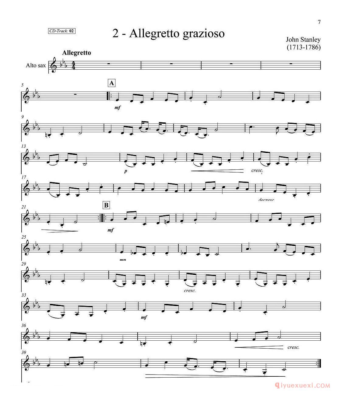 古典SAX12首 中音萨克斯分谱