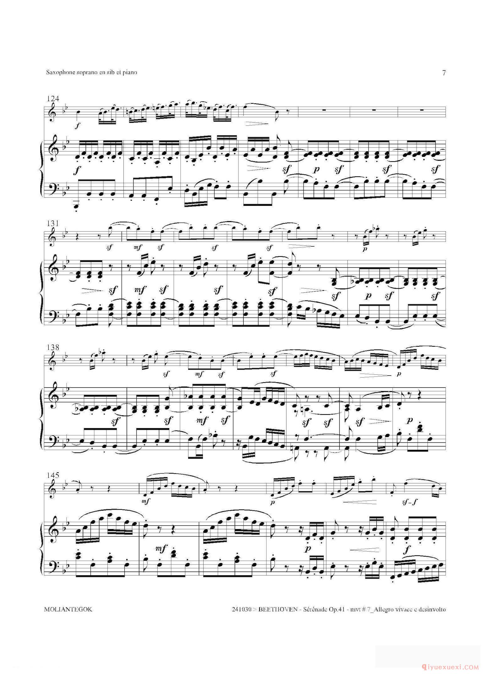 萨克斯谱[小夜曲 Op.41]高音萨克斯+钢琴伴奏