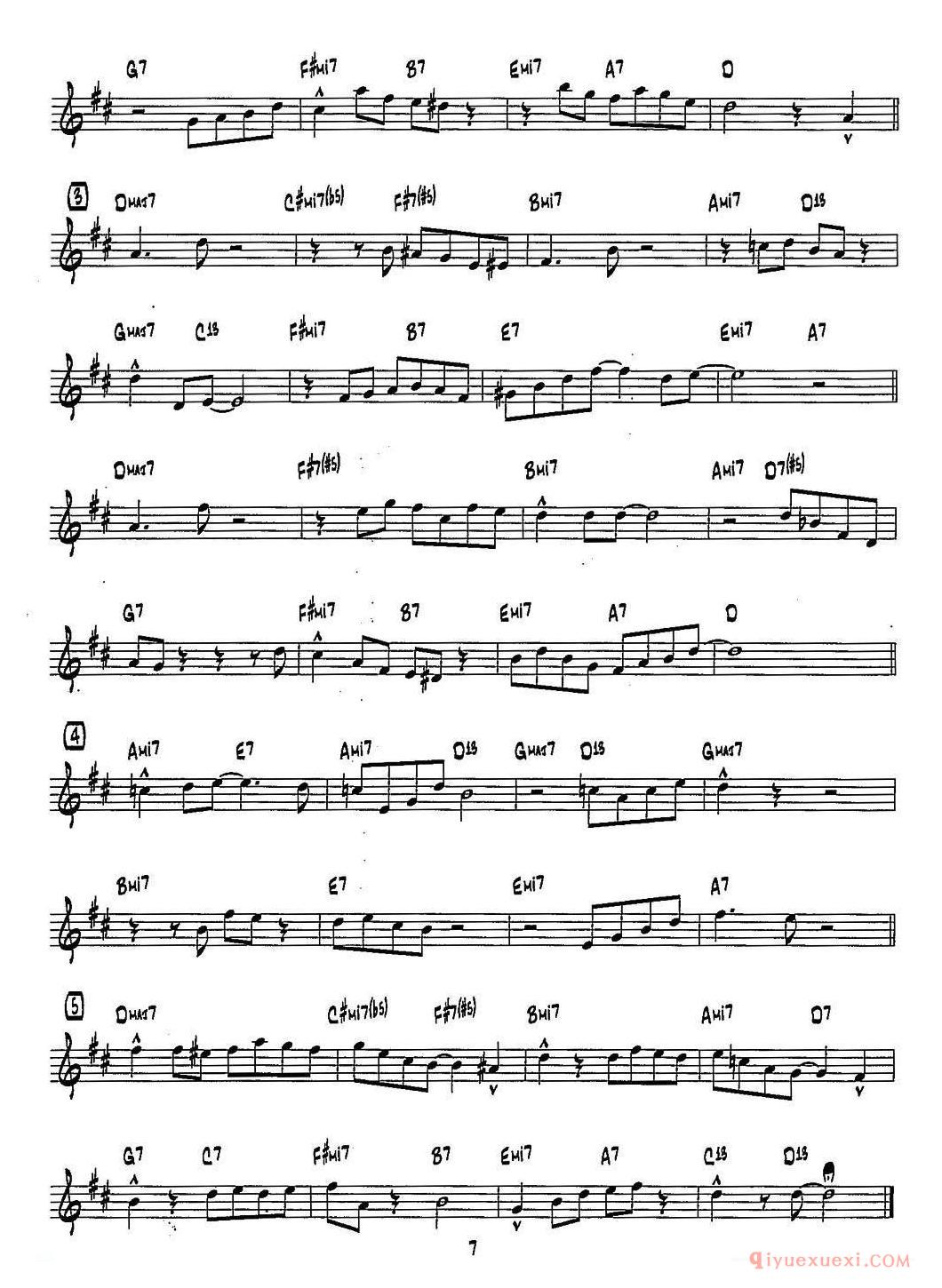 萨克斯乐谱[SWINGIN'1 15首爵士练习曲之2]五线谱