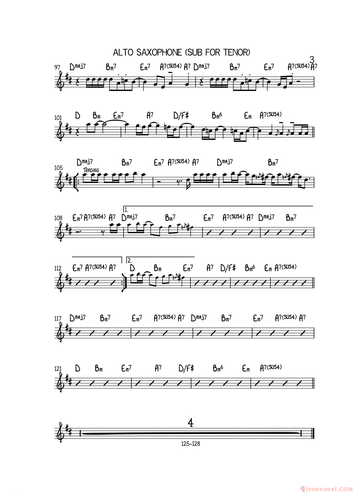 萨克斯乐谱[GrazinInhe Grass 中音萨克斯]
