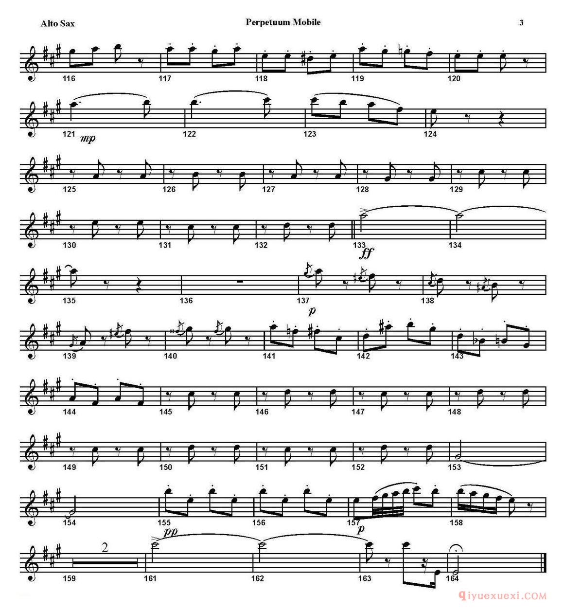 PERPETUUM MOBILE（四重奏·中音萨克斯分谱）