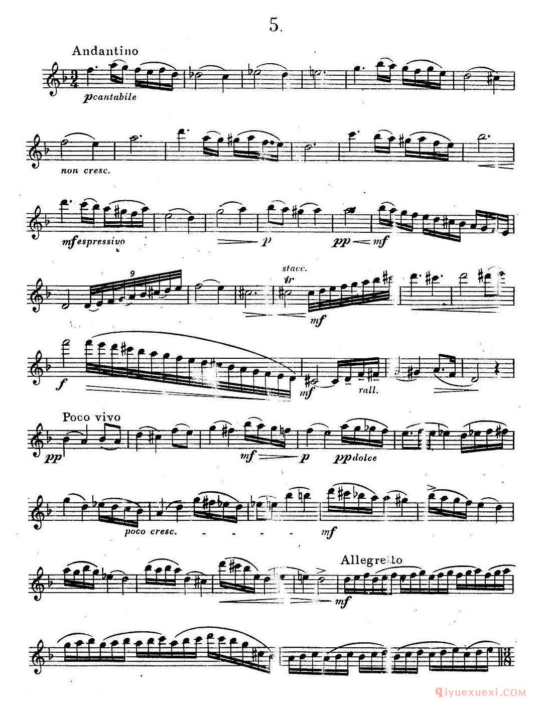 奇特克-萨克斯练习曲之五（ETUDY PRO SAXOPHON - FR ZITRK.op.3）