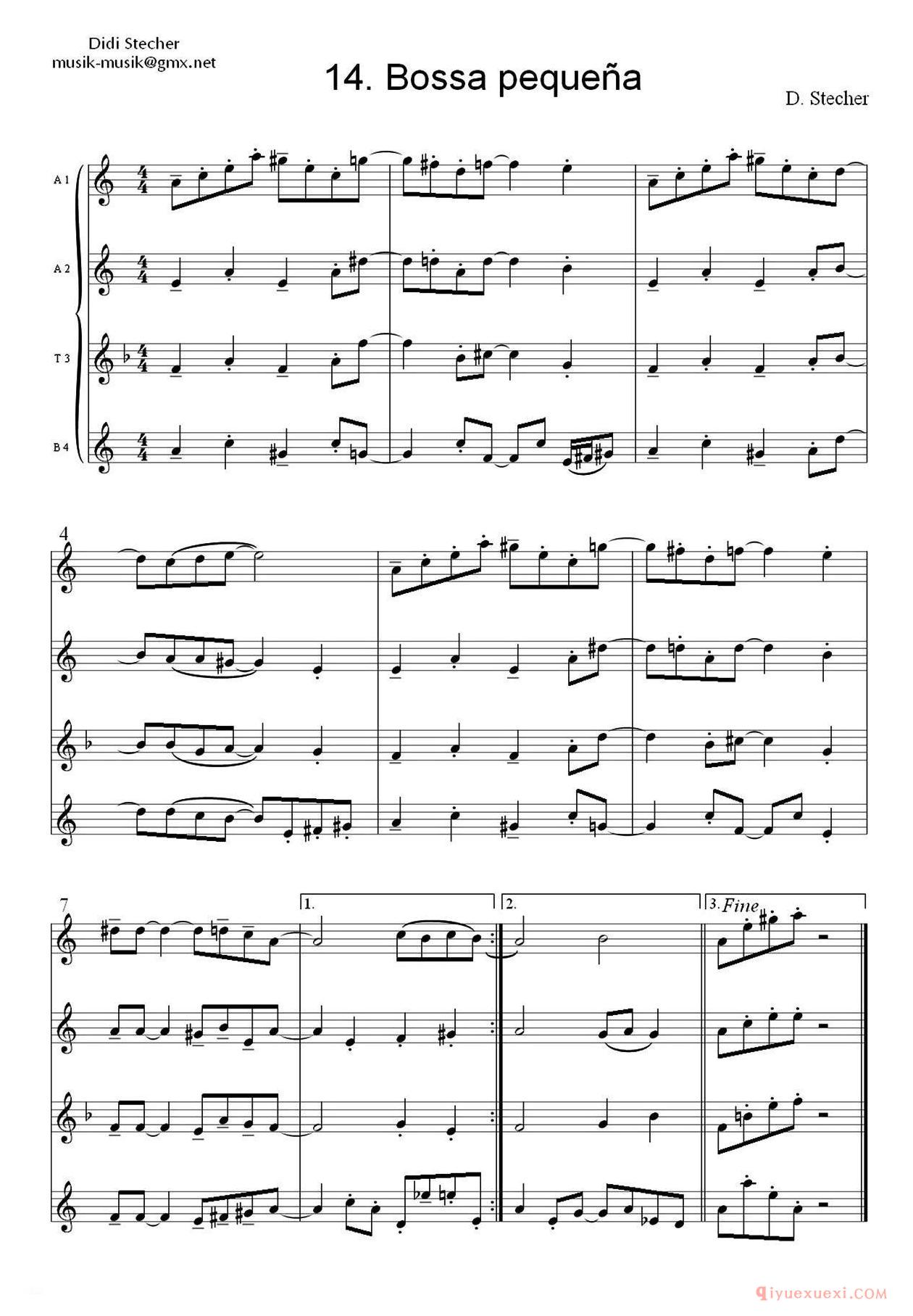 萨克斯谱[Bossa peque]四重奏