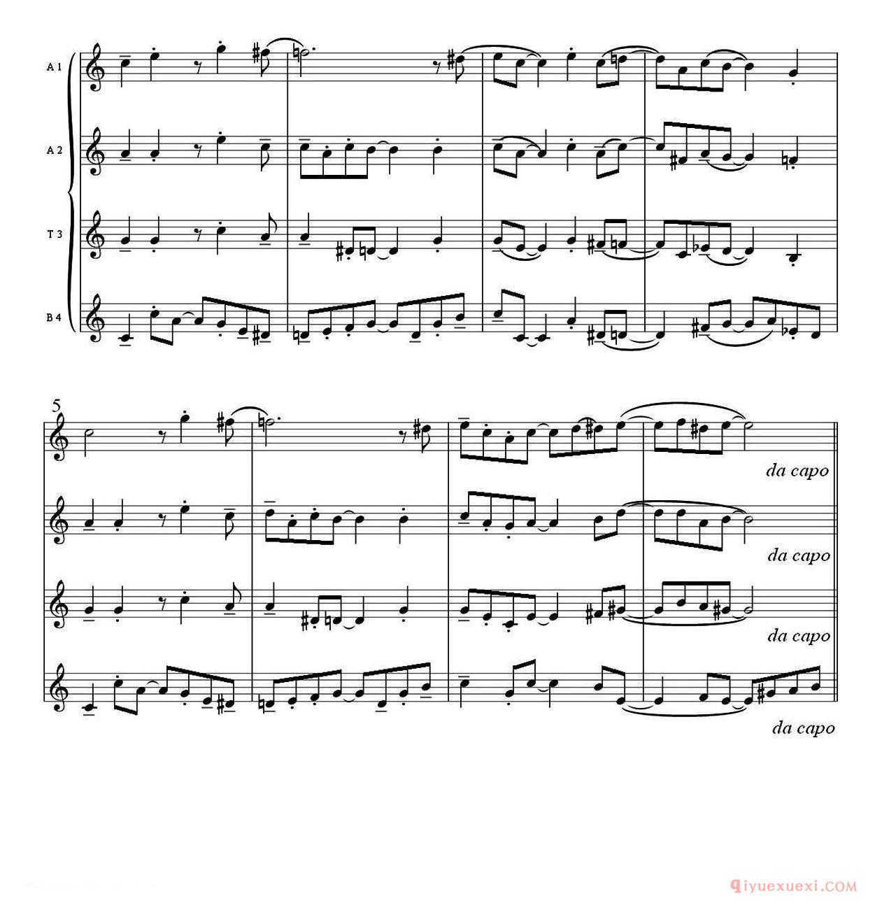 萨克斯谱[Bossa peque]四重奏