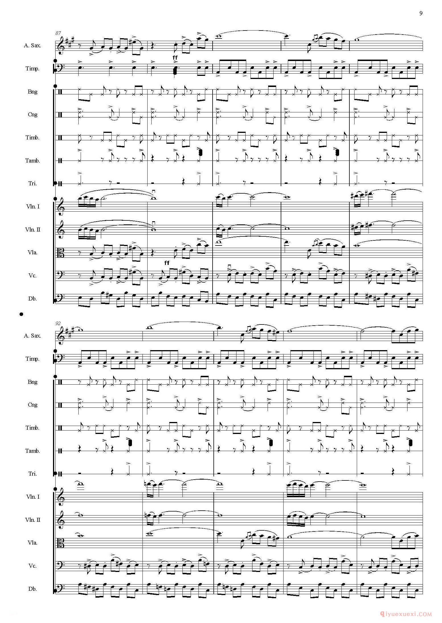 Libertango（自由探戈）中音萨克斯+弦乐队伴奏总谱