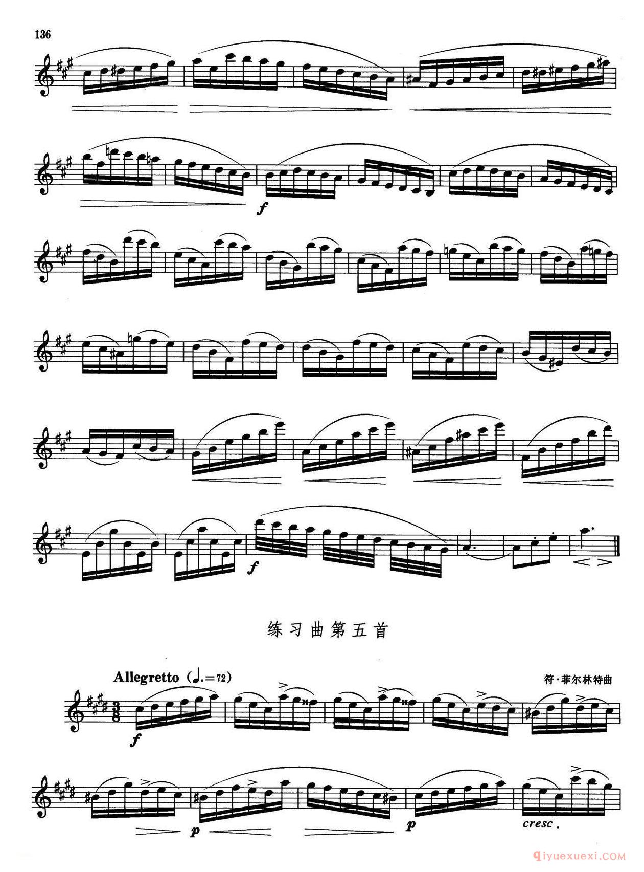 萨克斯管业余考级七级练习曲(8首)