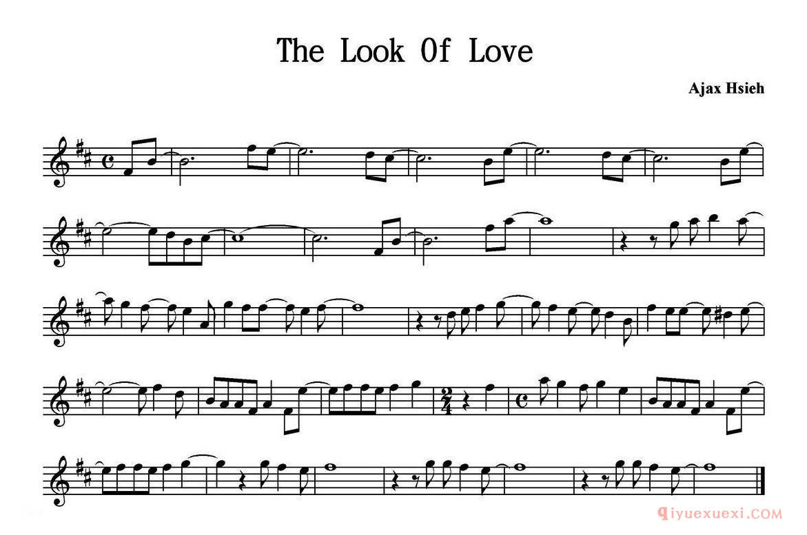 萨克斯谱[The Look Of Love]