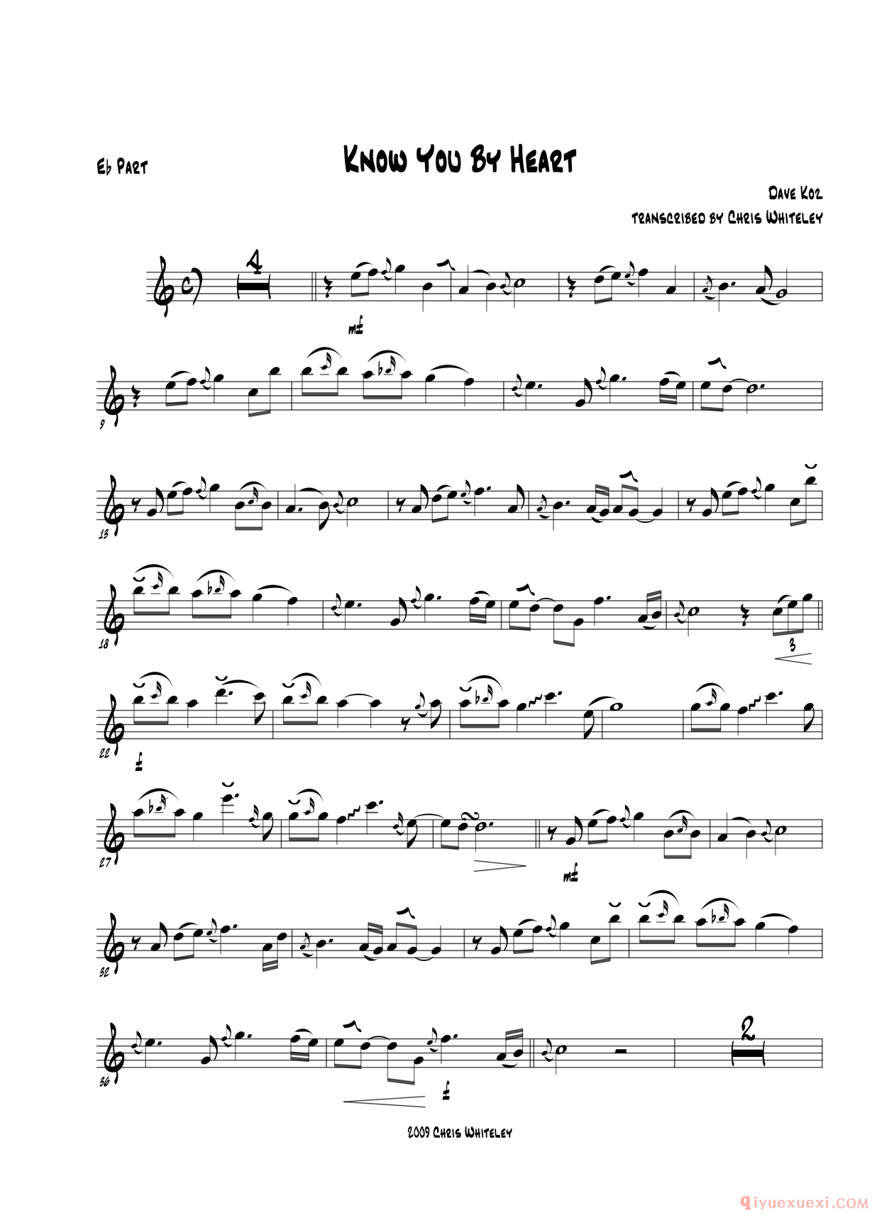 中音萨克斯[Know You By Heart]
