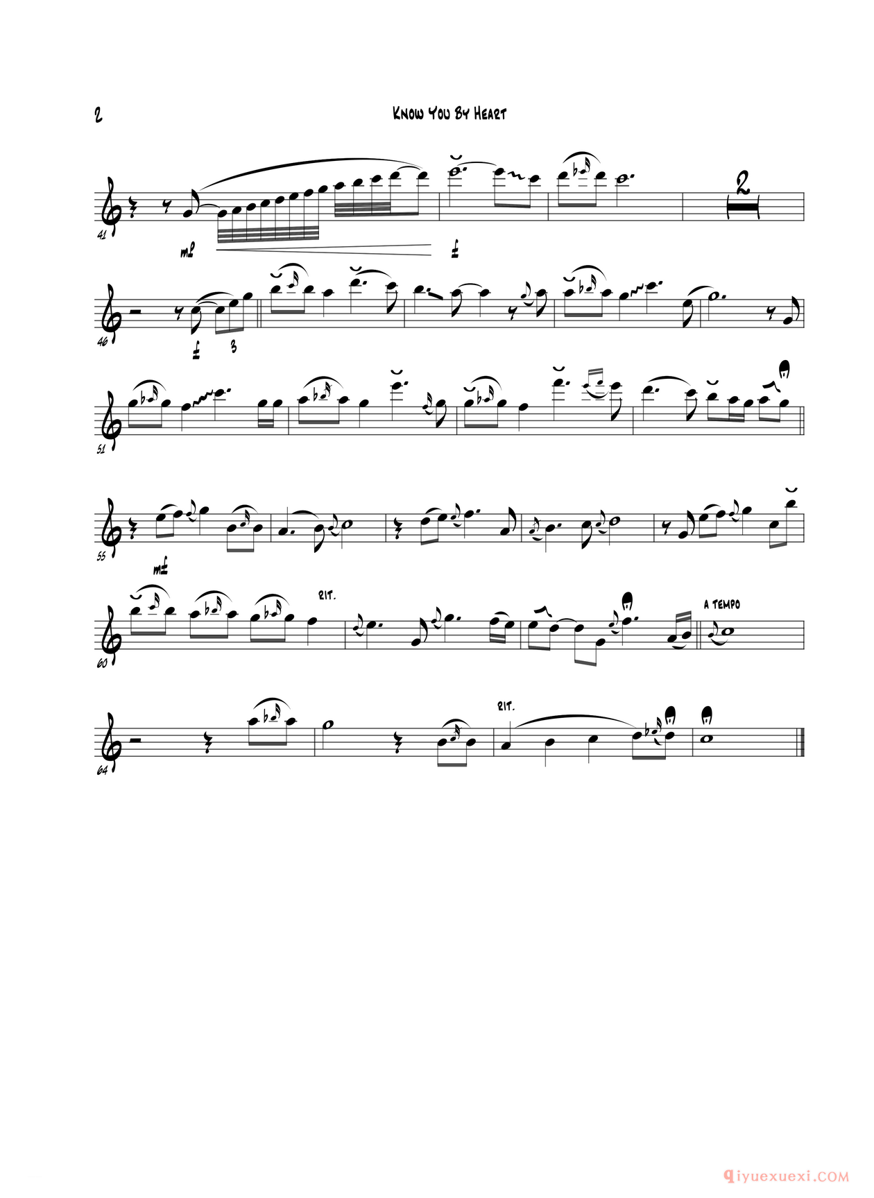 中音萨克斯[Know You By Heart]