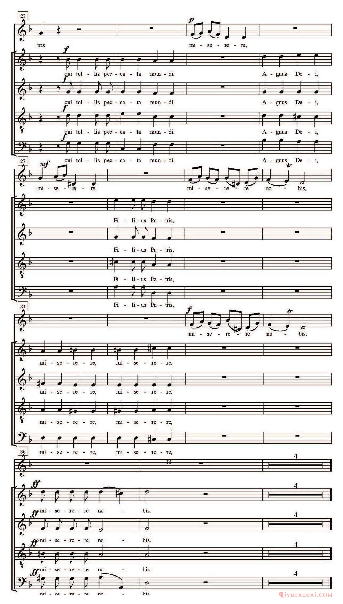 萨克斯四重奏[Domine Deus，Agnus Dei]