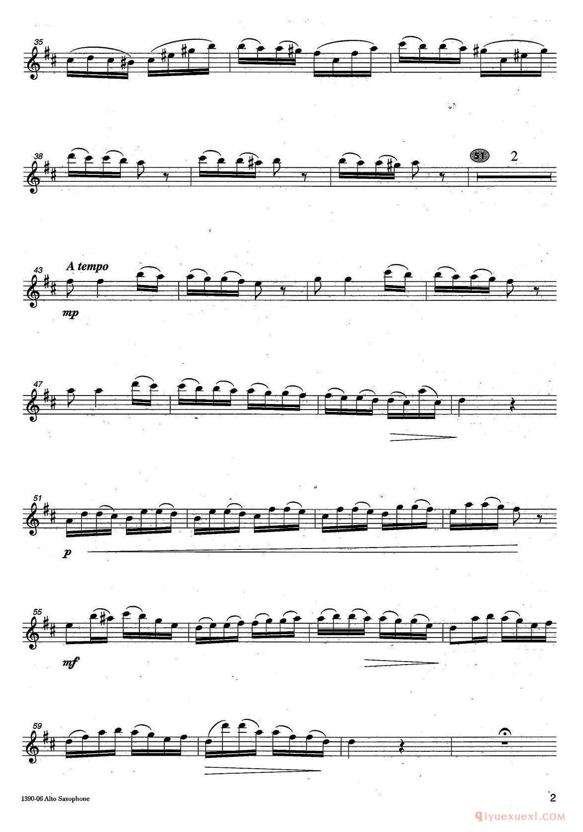 萨克斯谱[Allegretto]