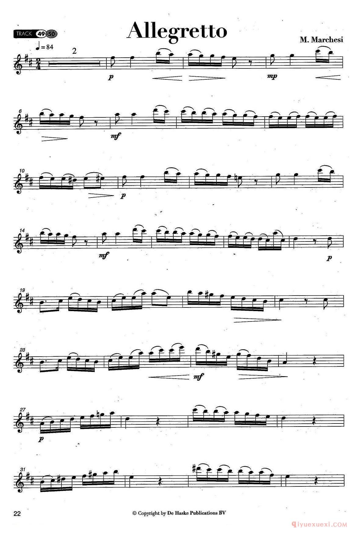 萨克斯谱[Allegretto]