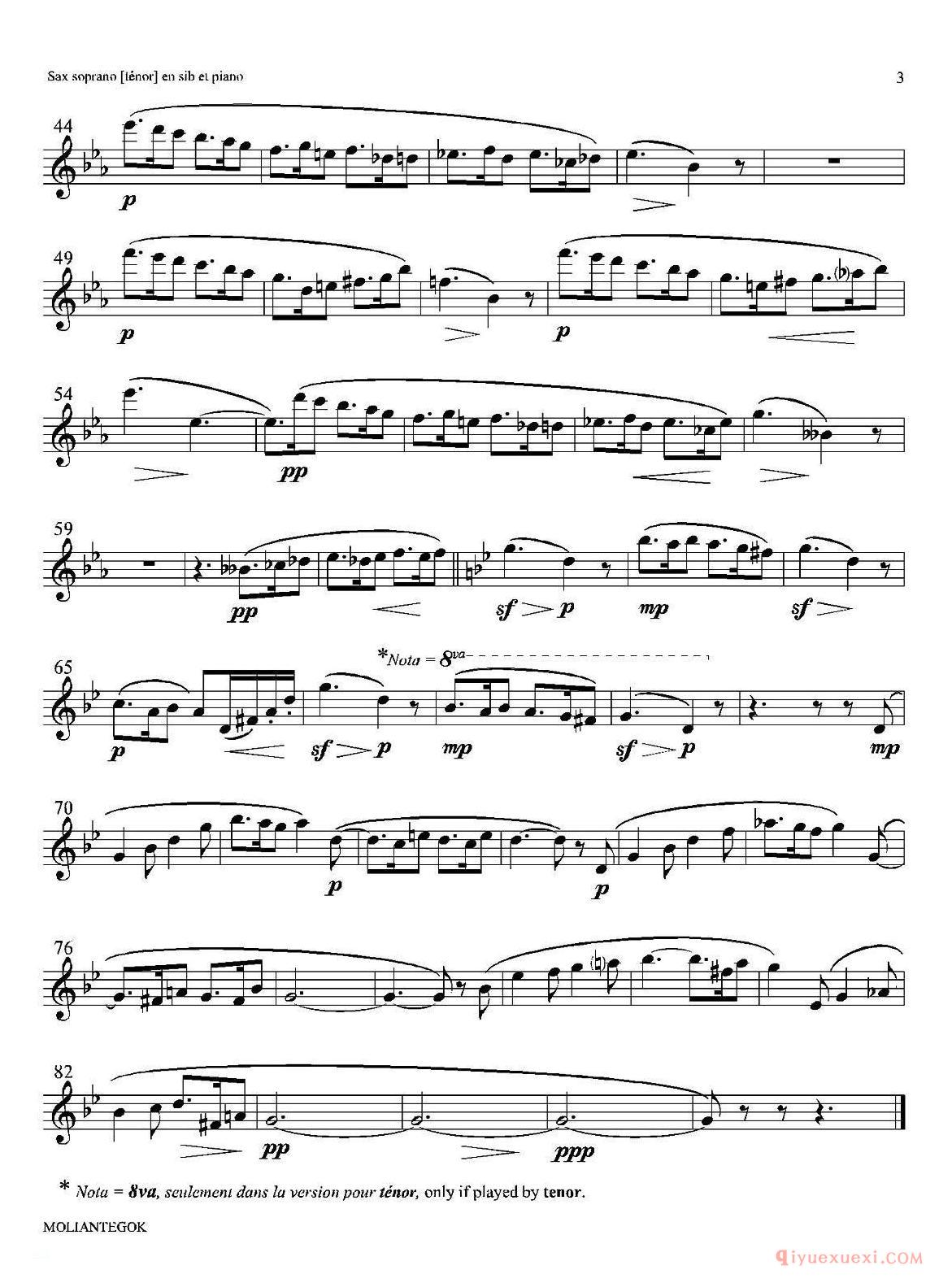 萨克斯谱[西西里舞曲 Op781]