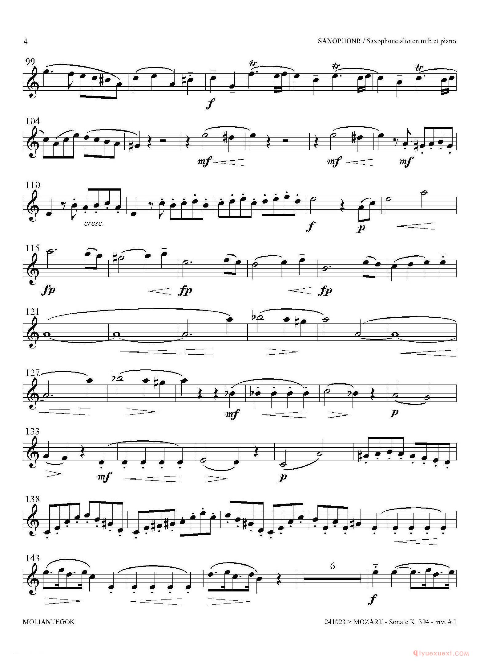 中音萨克斯[奏鸣曲 Op.304]