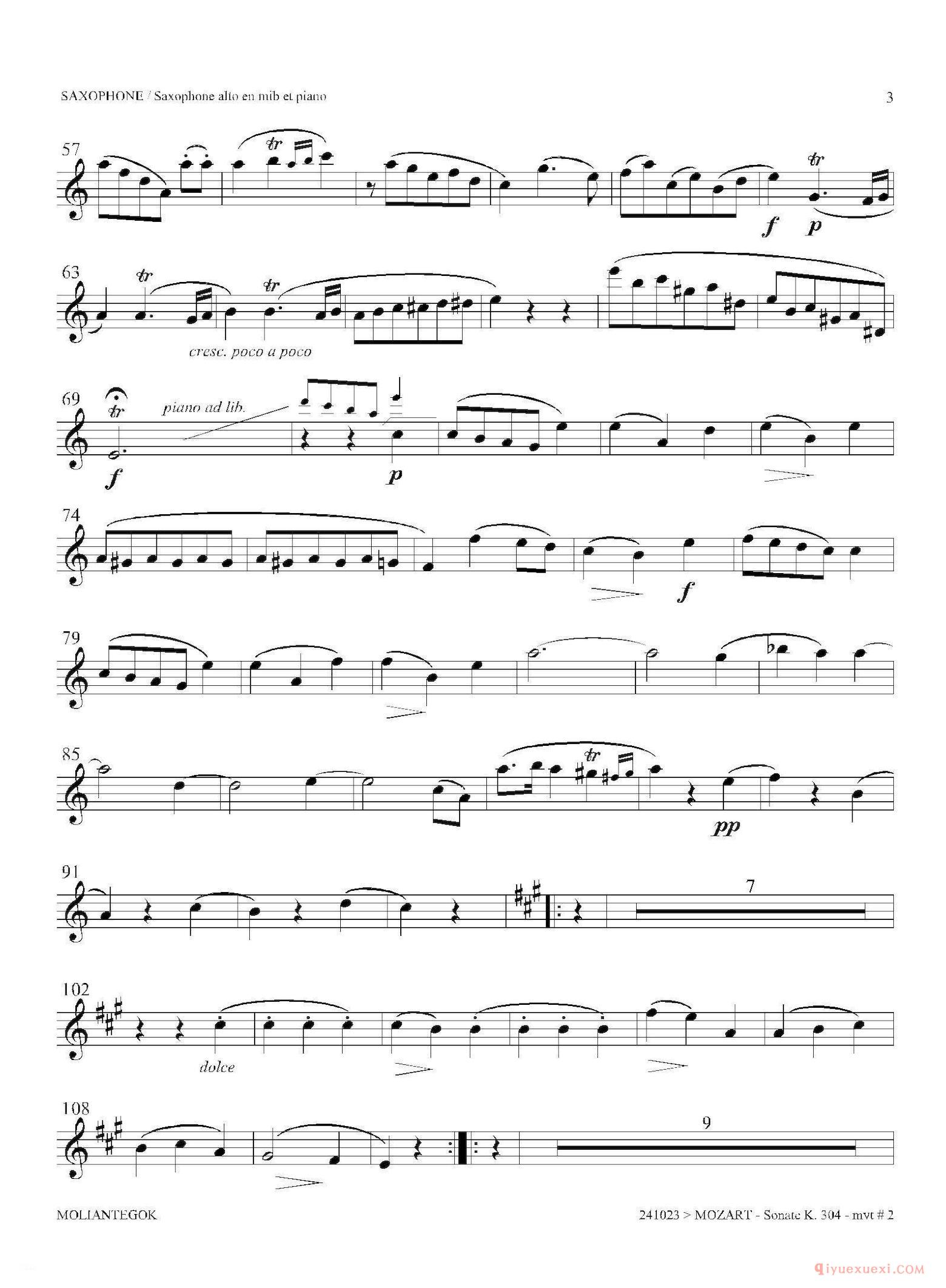 中音萨克斯[奏鸣曲 Op.304]