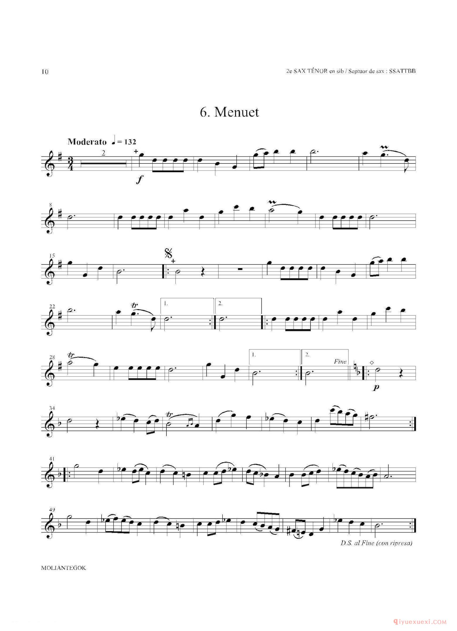 第二次中音萨克斯[Water Music（HWV.348 No.1]