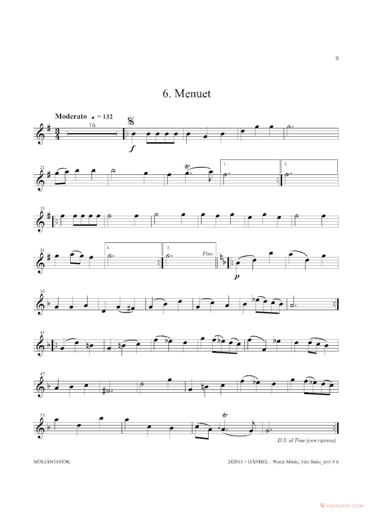 第二高音萨克斯[Water Music（HWV.348 No.1]