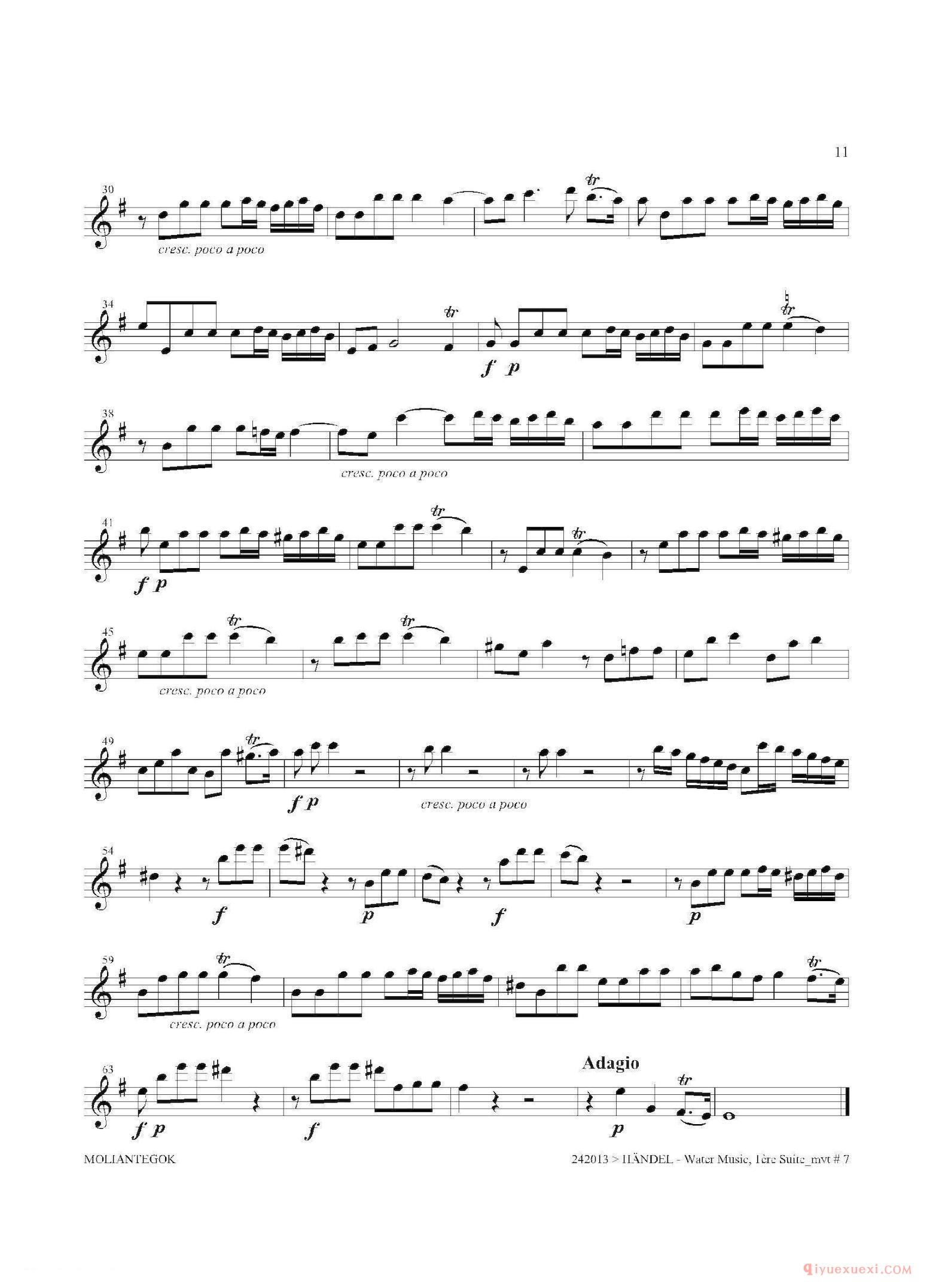 第二高音萨克斯[Water Music（HWV.348 No.1]