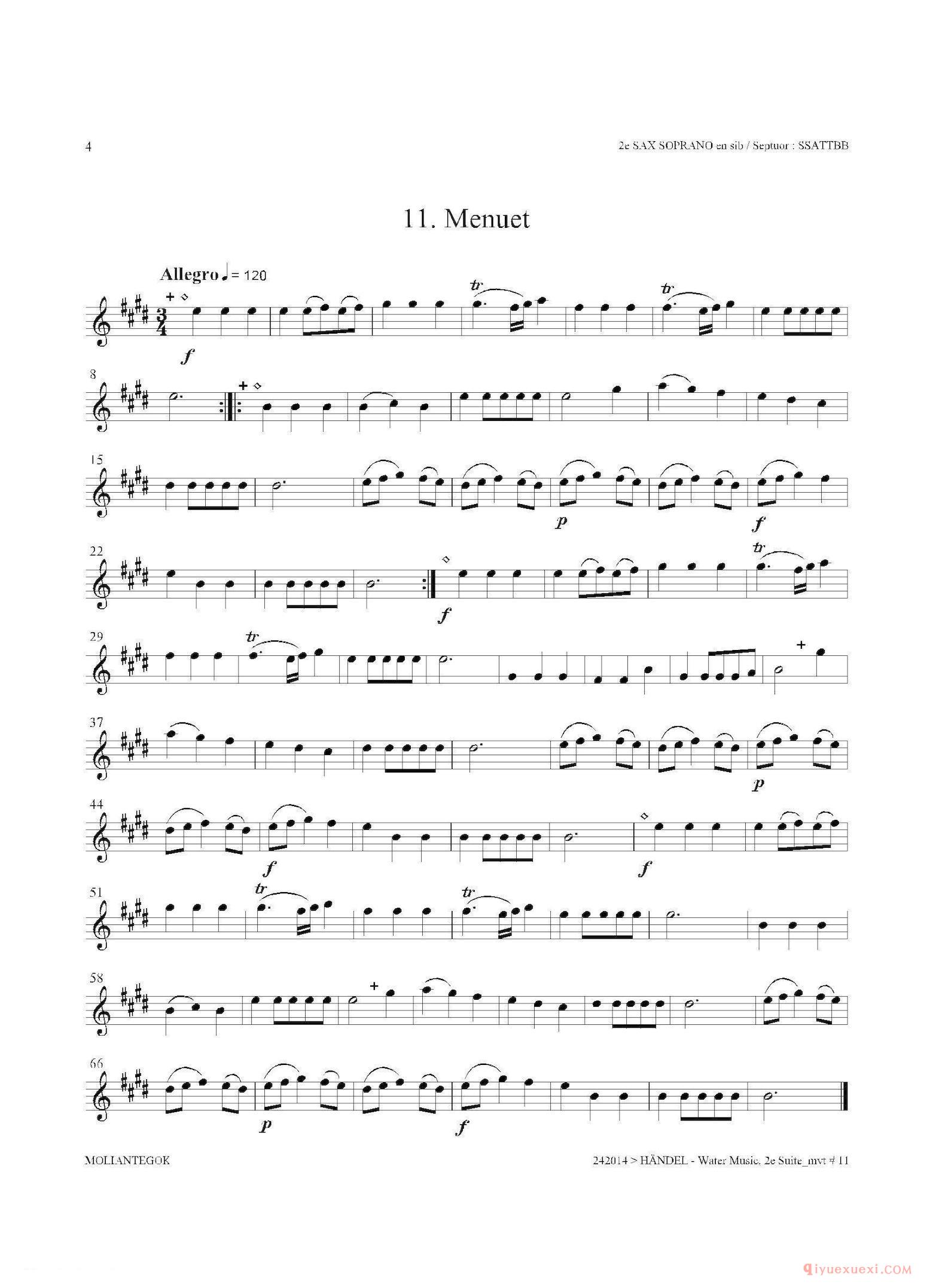 第二高音萨克斯[Water Music（HWV.349 No.2]