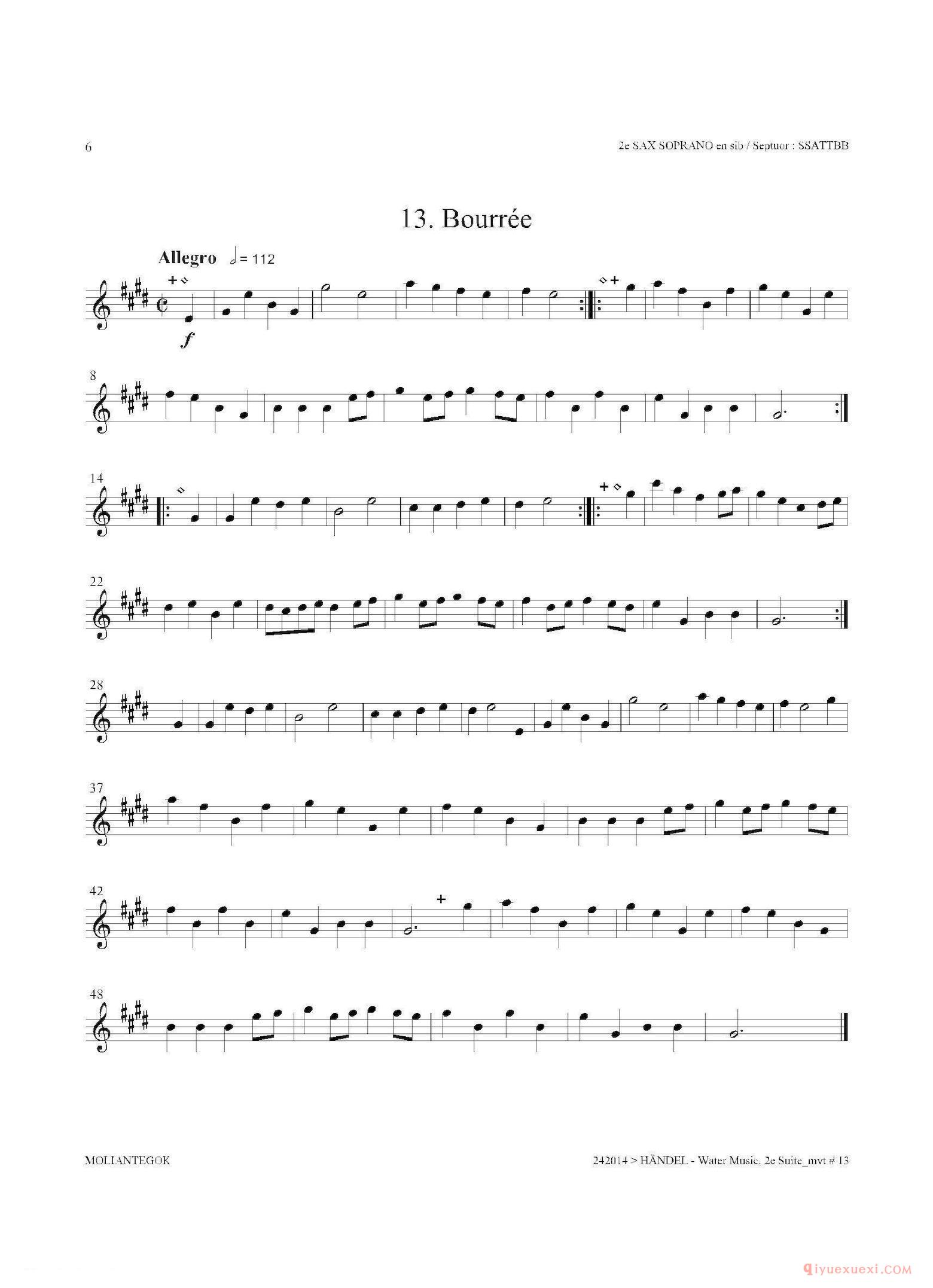 第二高音萨克斯[Water Music（HWV.349 No.2]