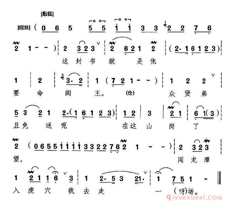 京剧简谱[将酒宴摆至在聚义厅上/盗御马选段、窦尔敦唱段、金少山演唱版]