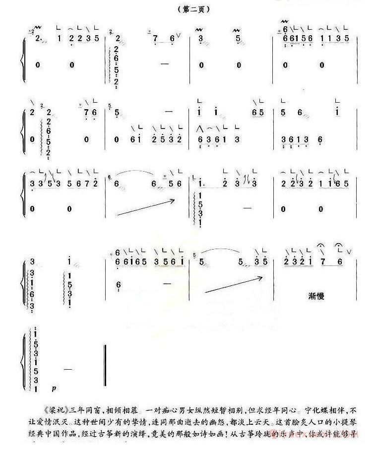 古筝谱大全[梁祝/袁莎改编版]简谱