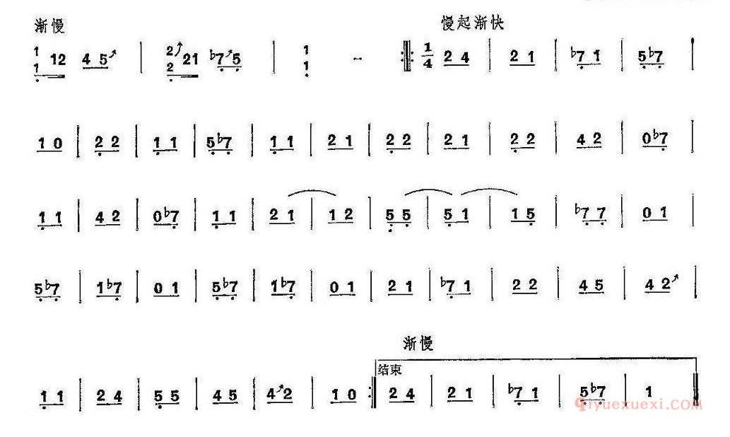 古筝谱[崖山哀]简谱