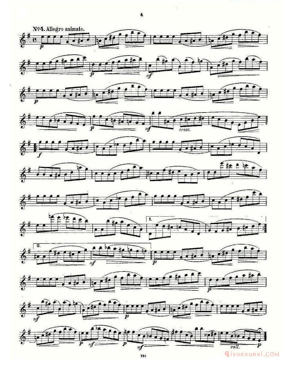 长笛谱子[18 kleine Studien.Op.41 ]五线谱
